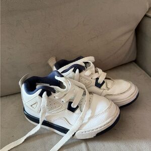 Jordan White and Blue Sneakers Classic Low-Top Design